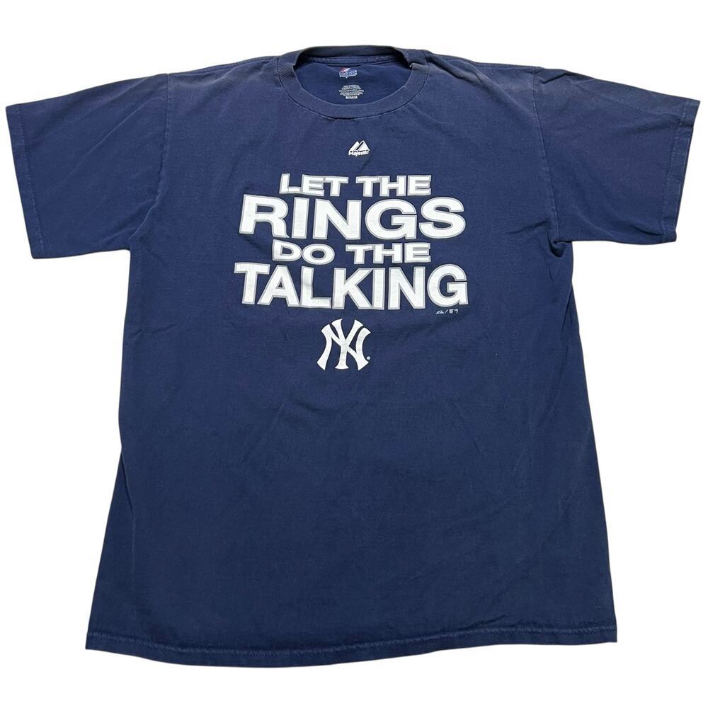 Vintage Y2K New York Yankees “Let The Rings Do The Talking” Graphic Tee - M